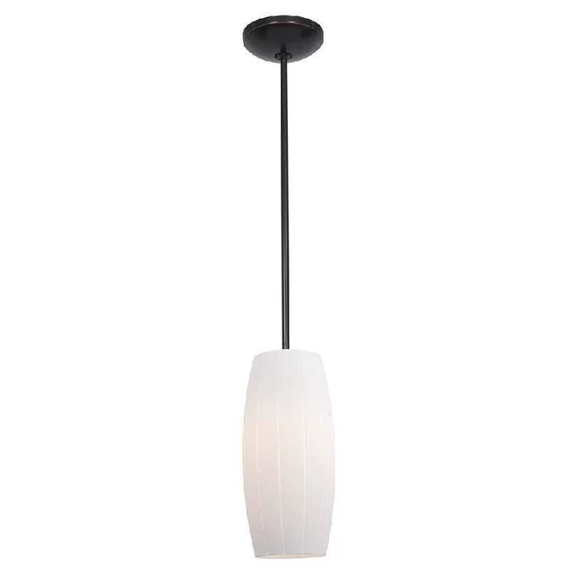 Access Lighting Cognac Bronze Fluorescent Rod Pendant with White Shade