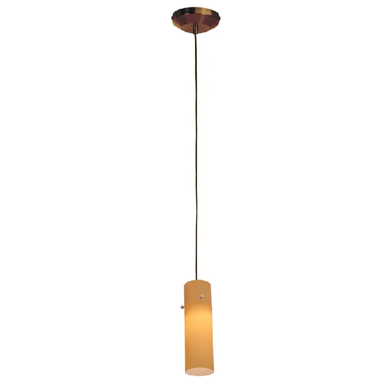 Access Lighting Delta 1-light Halogen Bronze Pendant with Amber Anari Silk Glass