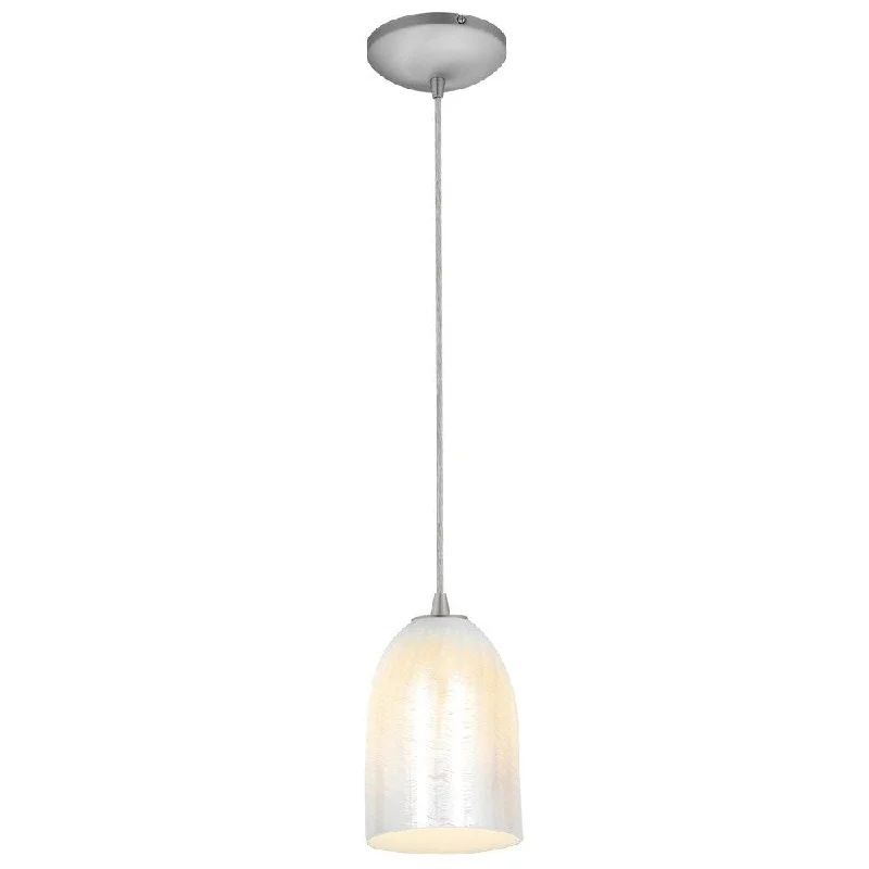 Access Lighting Japanese Lantern 12 inch Steel Fluorescent Rod Pendant with White Lined Shade