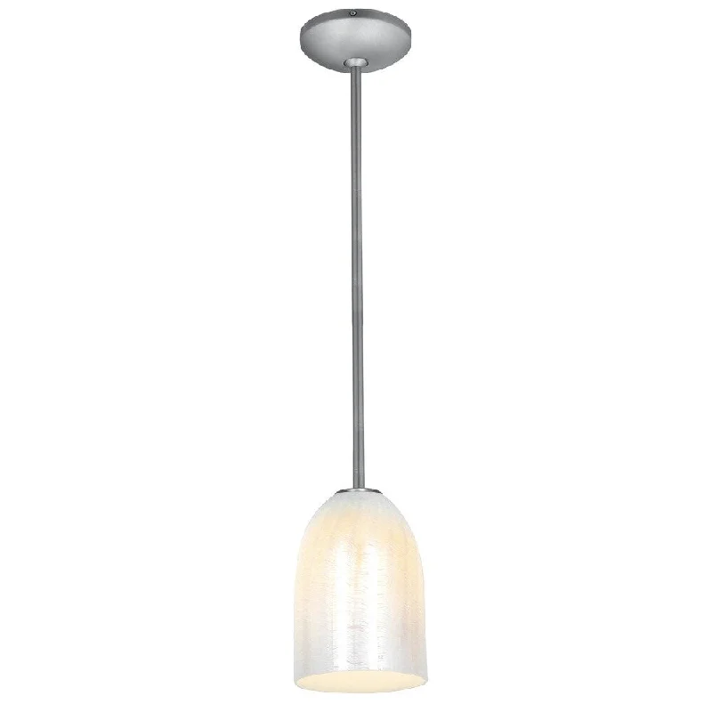 Access Lighting Japanese Lantern 12 inch Steel Fluorescent Rod Pendant with White Lined Shade