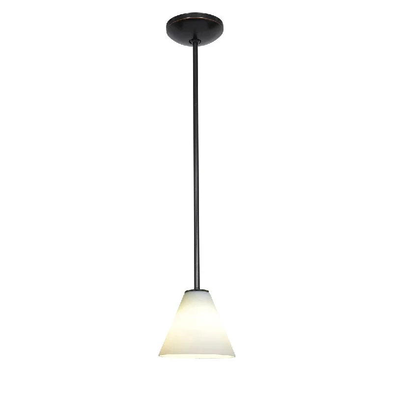 Access Lighting Martini Bronze Integrated LED Rod Pendant, White Shade