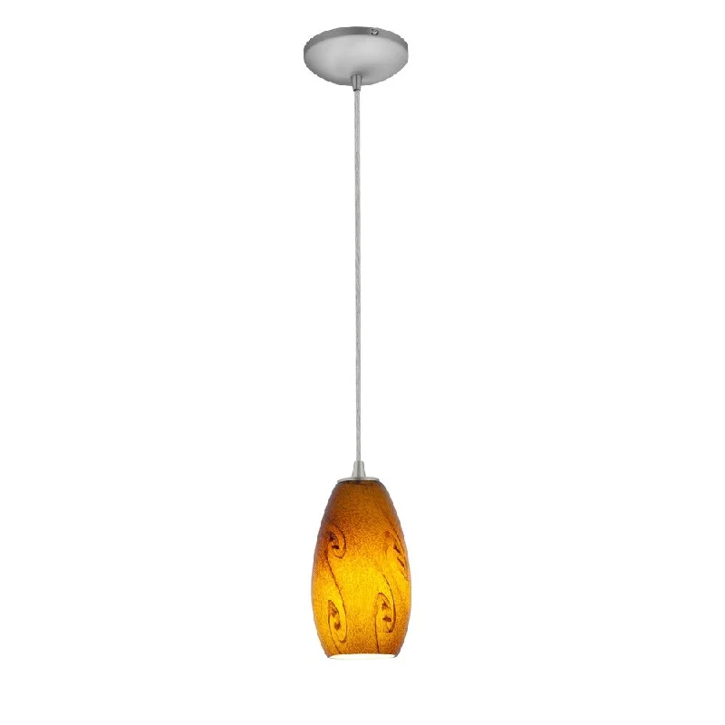 Access Lighting Merlot Steel LED Cord Pendant, Amber Sky Shade