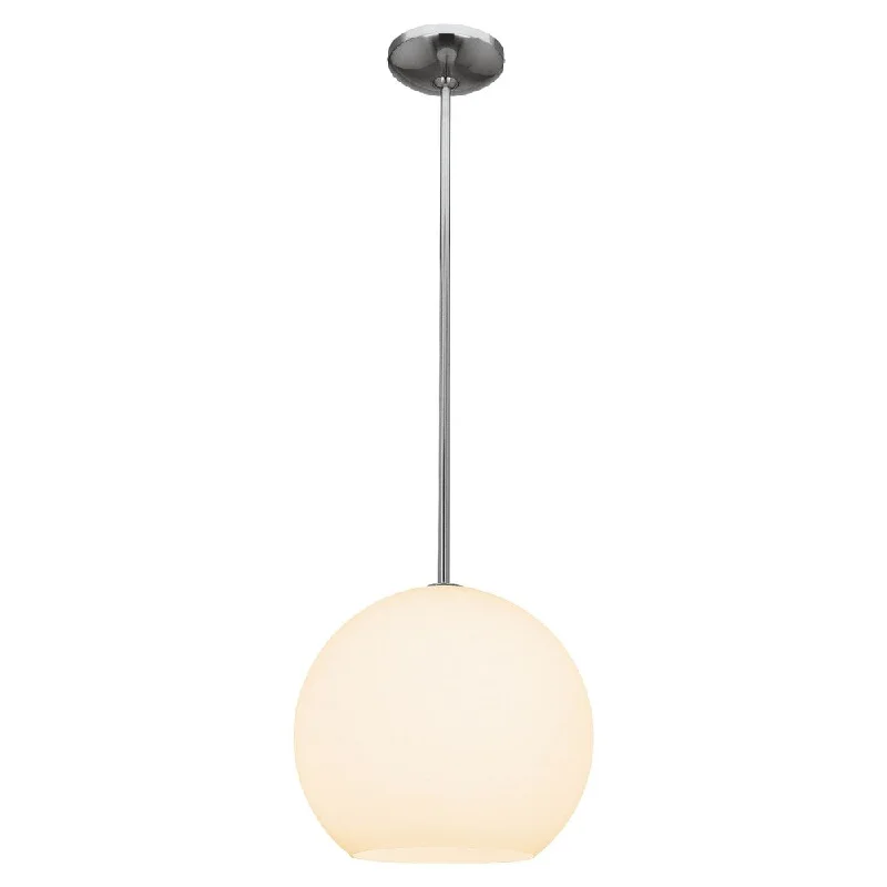 Access Lighting Nitrogen 1-light Fluorescent 12-inch Brushed Steel Pendant with Opal Glass