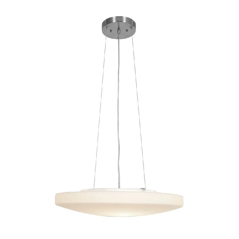 Access Lighting Orion 2-light Fluorescent Brushed Steel Pendant with Opal Glass