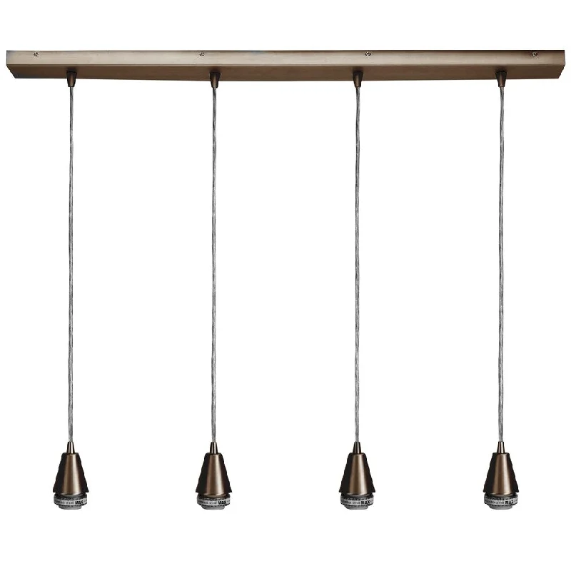 Access Lighting Quadra 4-light Oil-Rubbed Bronze Teardrop Linear Pendant