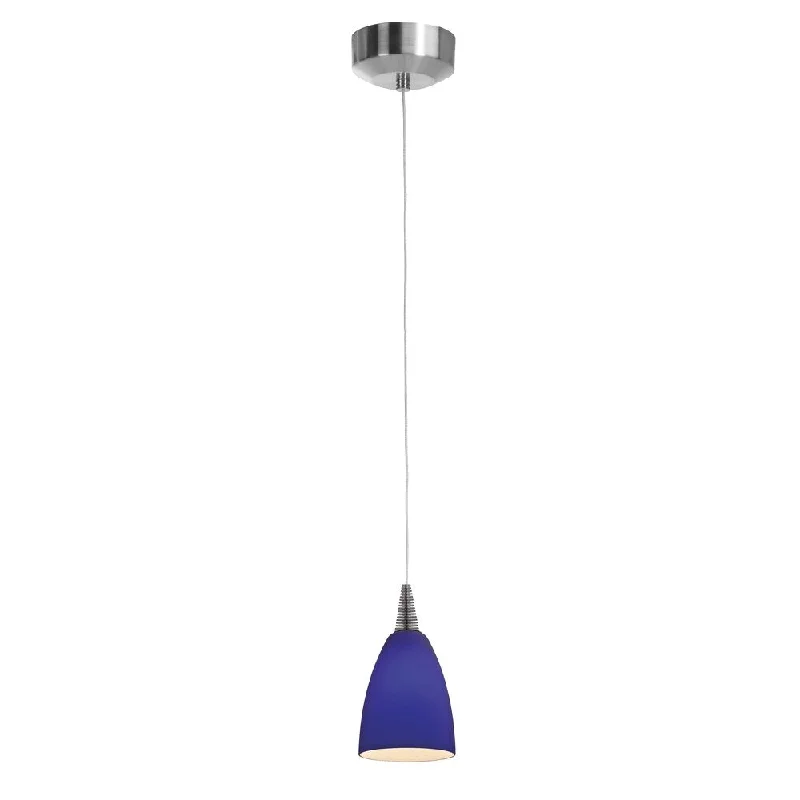 Access Lighting Tungsten LED Mania Glass Steel Pendant, Cobalt