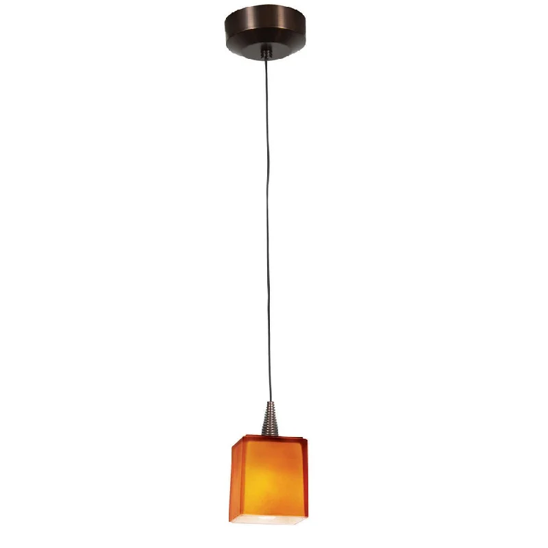 Access Lighting Zeta 1-light Halogen Bronze Pendant with Amber Glass