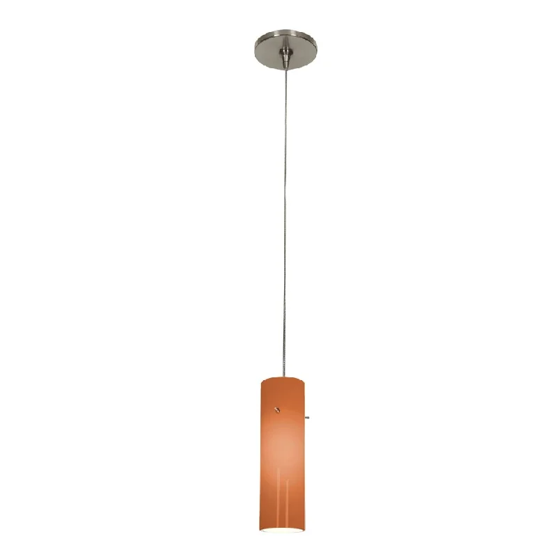 Access Lighting Zeta Low Voltage Anari Silk Steel Pendant with Canopy, Amber