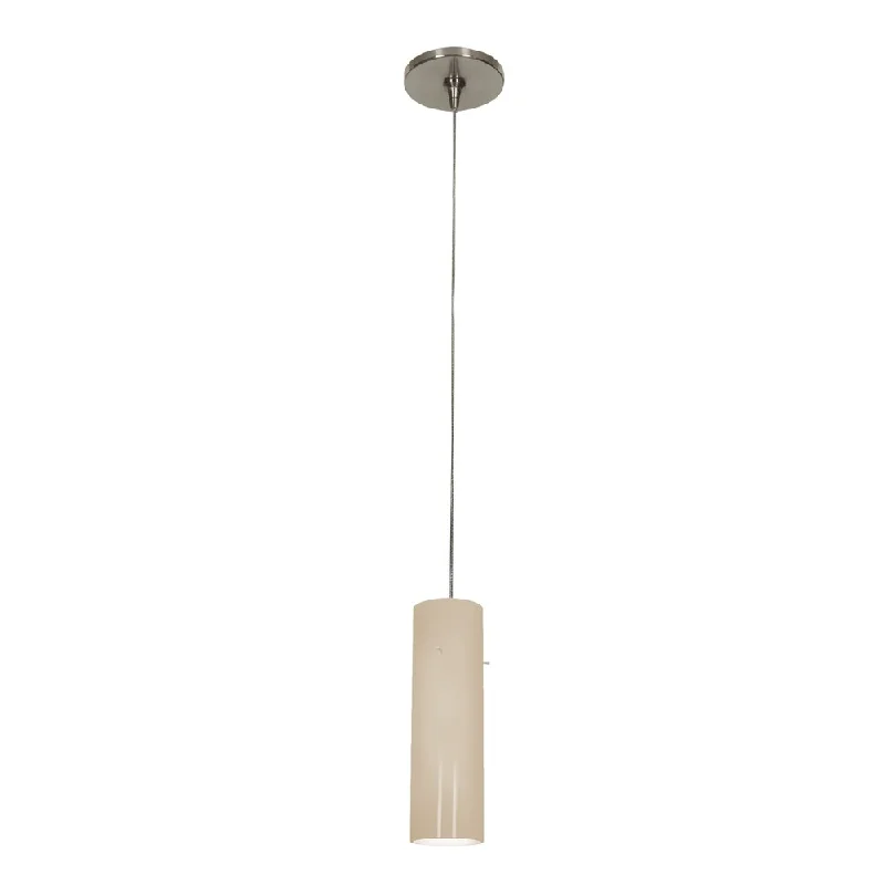 Access Lighting Zeta Low Voltage Anari Silk Steel Pendant with Canopy, Opal