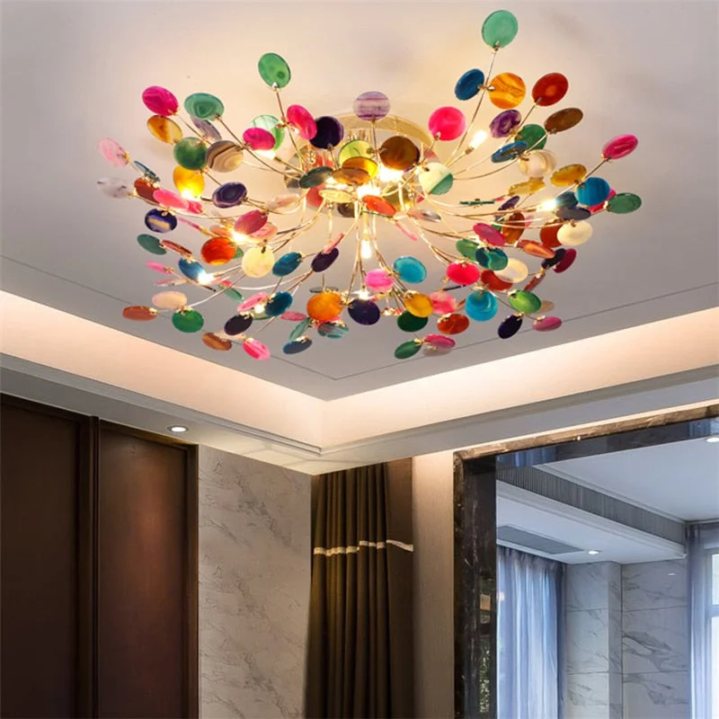 Designer Carnelian LED Ceiling Chandelier