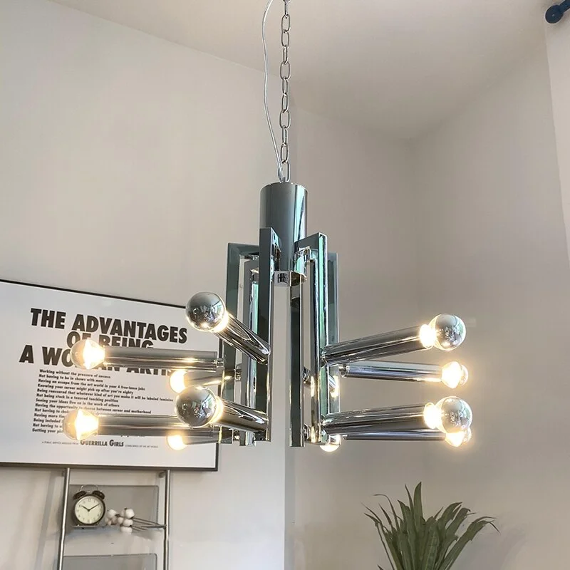 Designer LED Chrome Hanging Light Chandelier