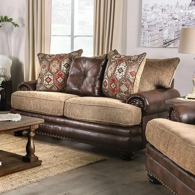 Fletcher Brown/Tan Love Seat