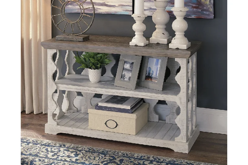 Havalance Gray/White Sofa/Console Table