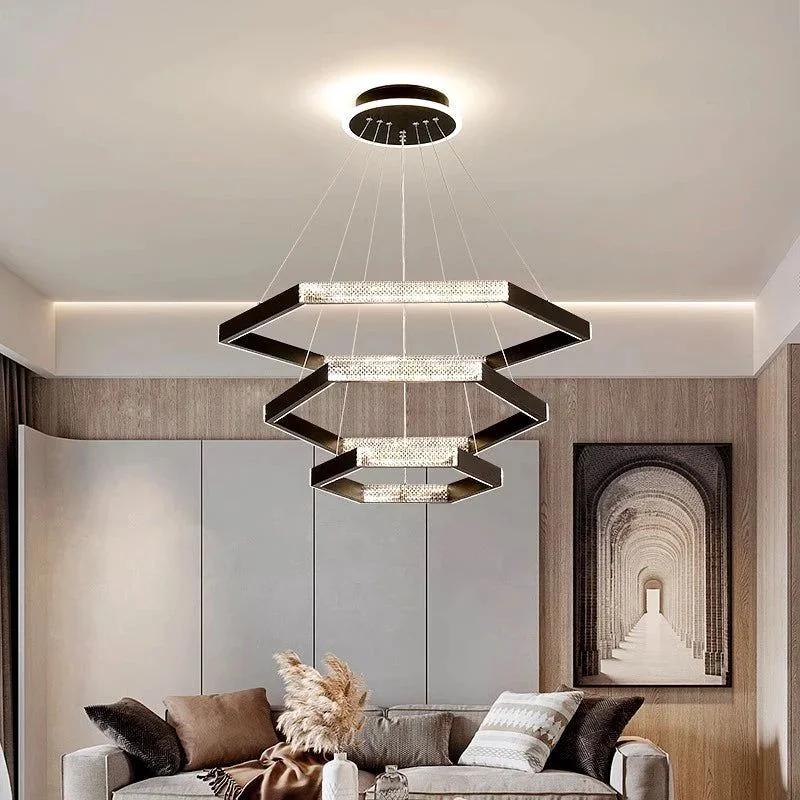 Hexa Chamber Living Room Chandelier