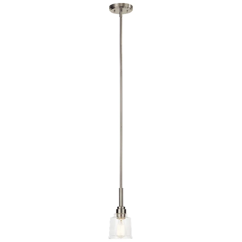 Kichler Lighting Aivian 5 in. 1-Light Brushed Nickel Vintage Industrial Mini Pendant Light with Clear Glass