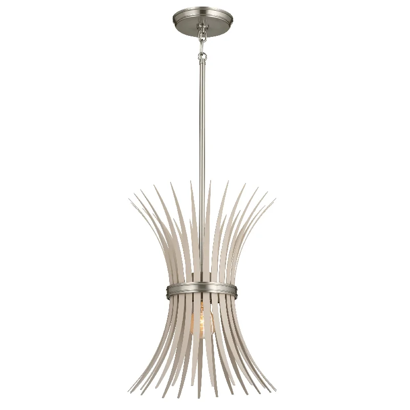 Kichler Lighting Baile 12 inch 1-Light Mini Pendant Greige and Brushed Nickel