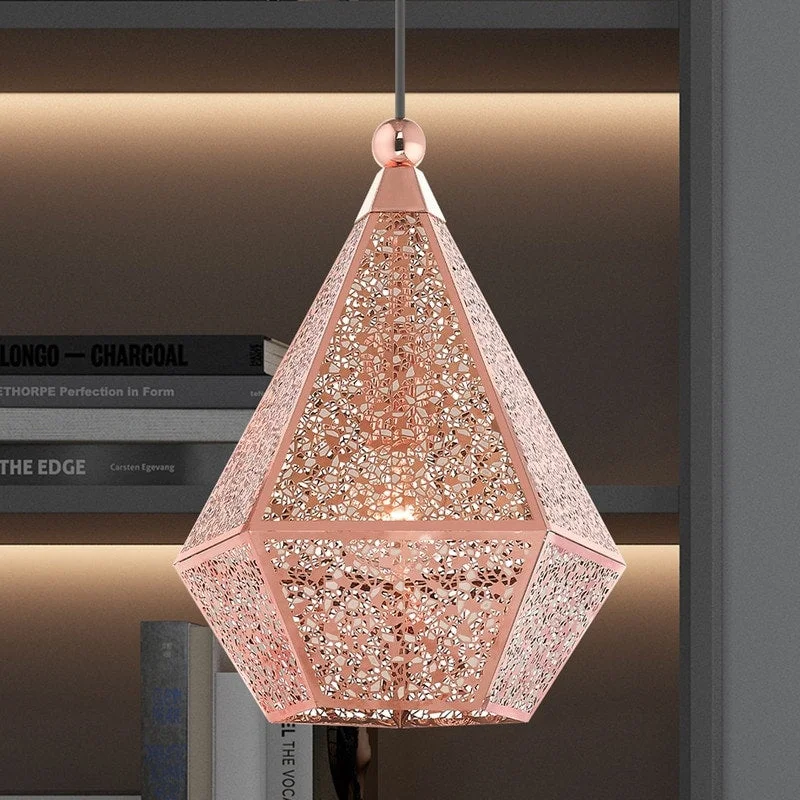 Livex Lighting 1 Light Rose Gold Pendant, 48924-86 - 14.5" Dia x 22" - 110" Adj. H