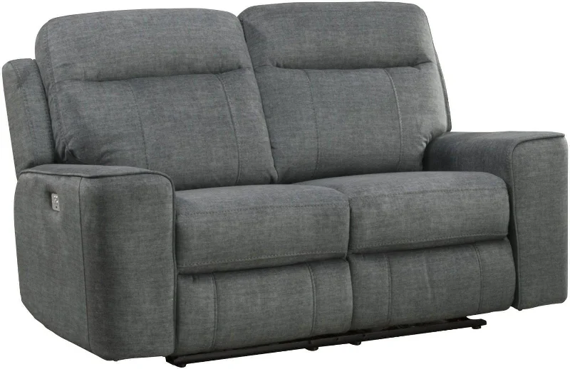 Parker House Parthenon Loveseat Dual Power with USB and Power Headrest in Titanium