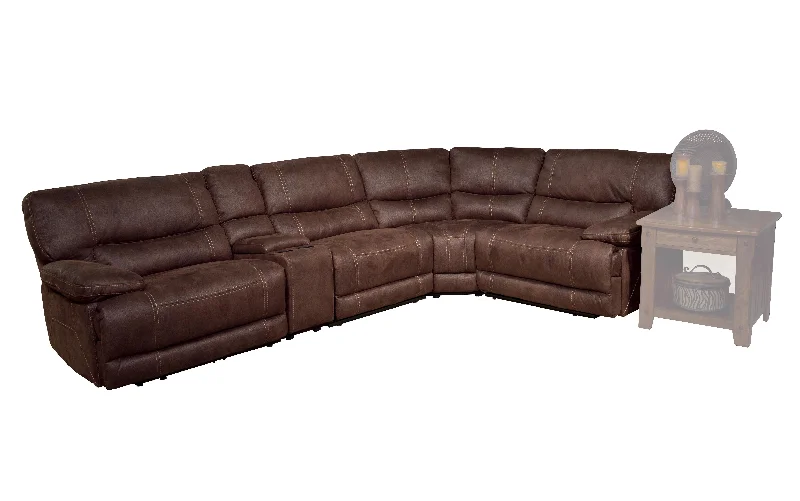 Parker House Pegasus 5pc Power Recliner Console Sectional in Dark Kahlua