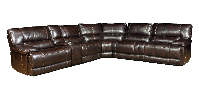 Parker House Pegasus 6pc Power Recliner Sectional in Nutmeg