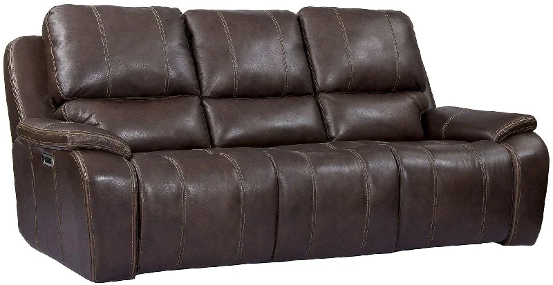 Parker House Potter Sofa Dual PWR Recliner w/ USB & PWR Headrest in Walnut