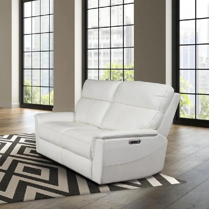 Parker House Reed Power Loveseat in Pure White