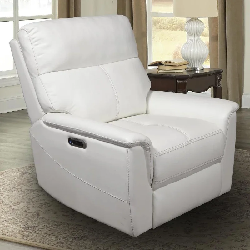 Parker House Reed Power Recliner in Pure White