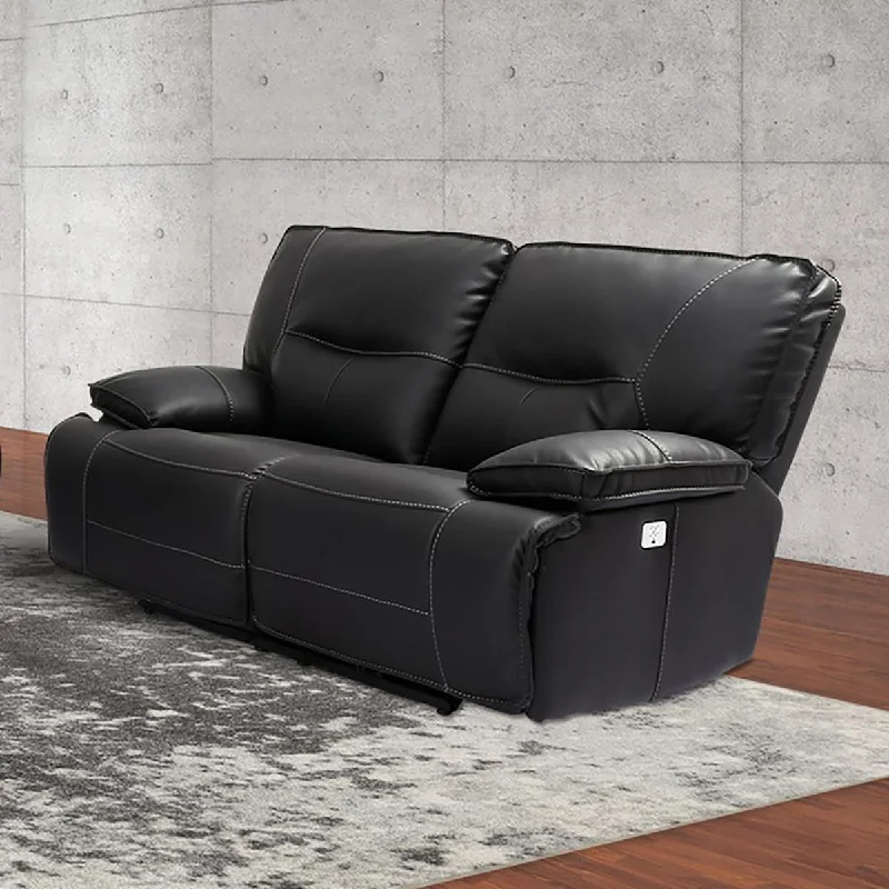 Parker House Spartacus Power Loveseat in Black