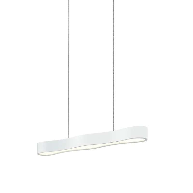 Sonneman Lighting Corso Linear 24-inch LED Textured White Pendant, Optical Acrylic Diffuser