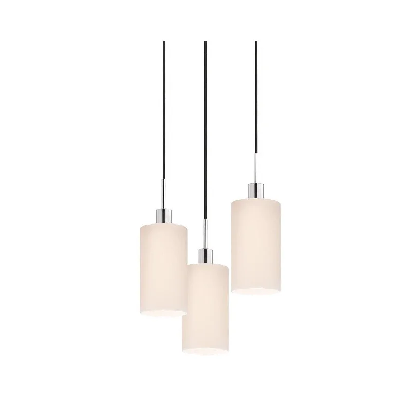 Sonneman Lighting Glass Pendants - 3-light Polished Chrome Cylinder Cluster Pendant