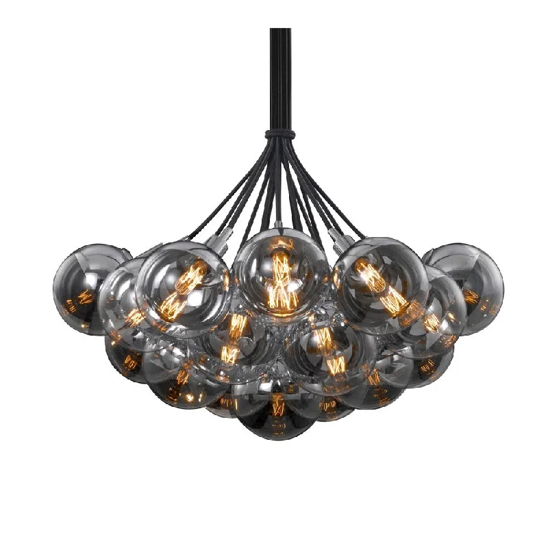 Sonneman Lighting Orb Cluster 19-light Polished Chrome Pendant, Half-Mercury Shade