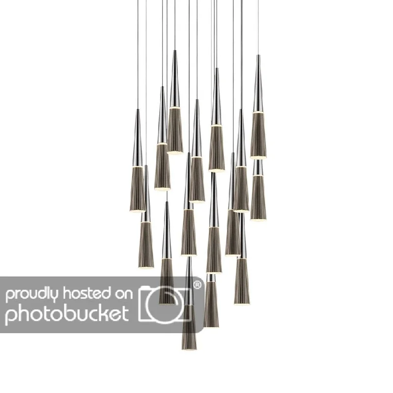 Sonneman Lighting Spire 16-light LED Polished Chrome Square Cluster Pendant, Clear Shade