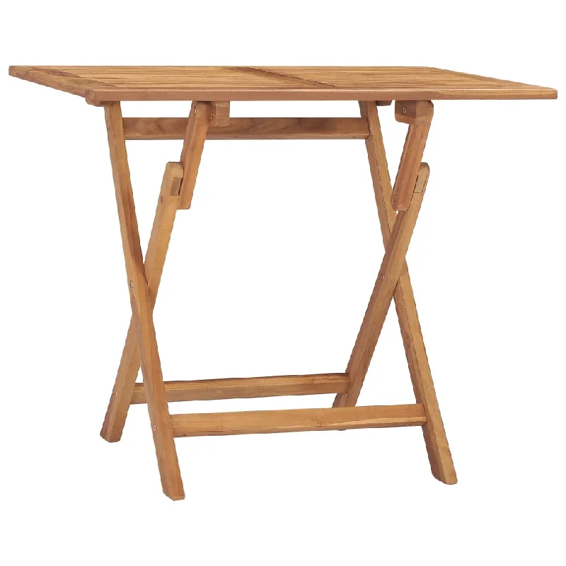 Folding Patio Dining Table 35.4"x23.6"x29.5" Solid Teak Wood