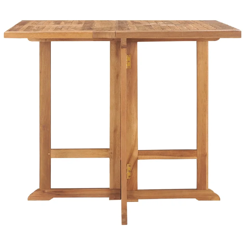 Folding Patio Dining Table 35.4"x35.4"x29.5" Solid Teak Wood