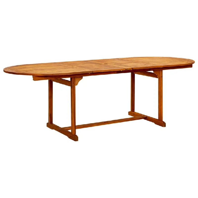 Garden Dining Table (63"-94.5")x39.4"x29.5" Solid Acacia Wood