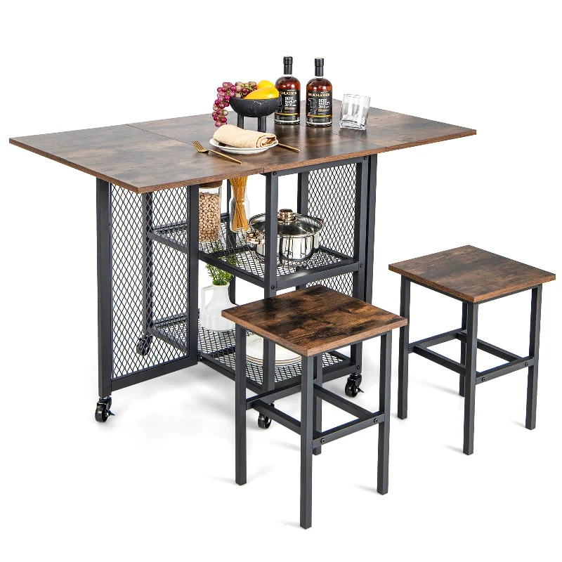 Giantex 3-Piece Foldable Dining Table Set