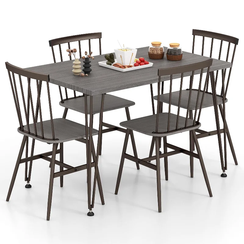 Giantex Dining Table Set for 4, Dining Set with Kitchen Table, Dining Chairs