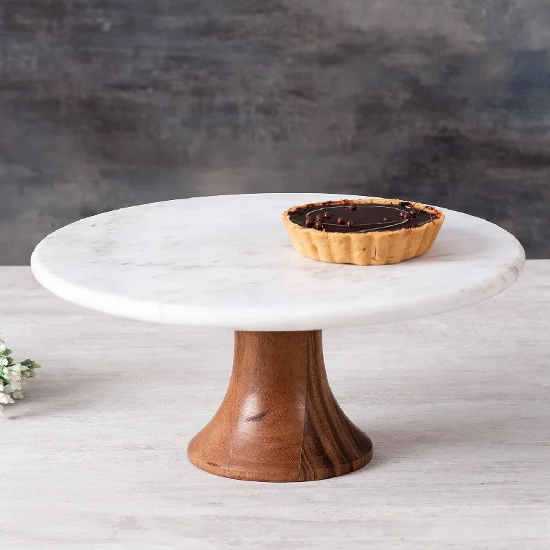 Marble Cake Stand for Dining Table Round Cake Holder Dessert Stand for Birthday