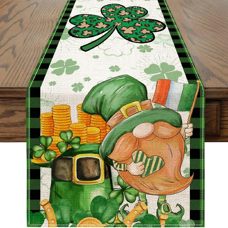 St Patrick's Day Table Runner 72" for Kitchen Dining Table Home Party Decorations