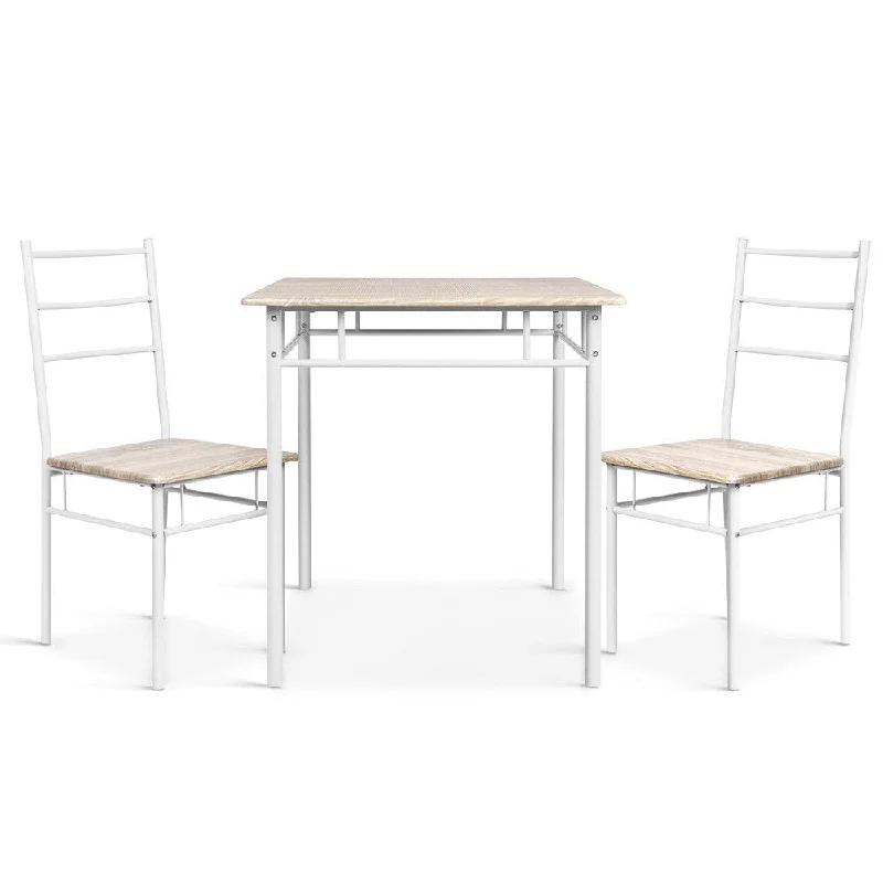 3-Piece Ivano Oak Dining Table & Chair Set