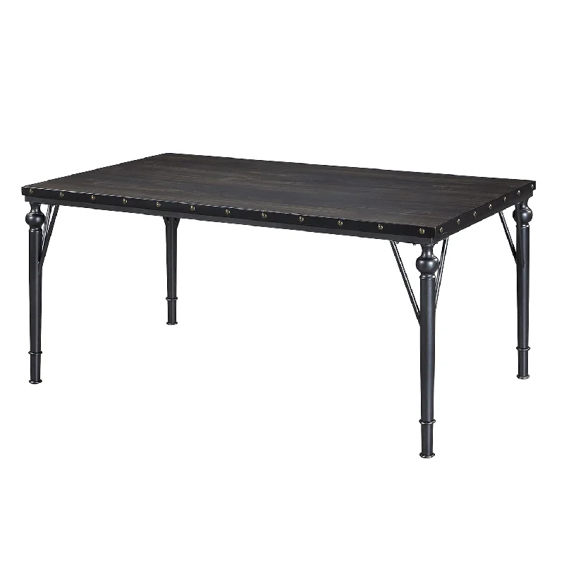 Biony Wood And Metal Dining Table With Nailhead Trim