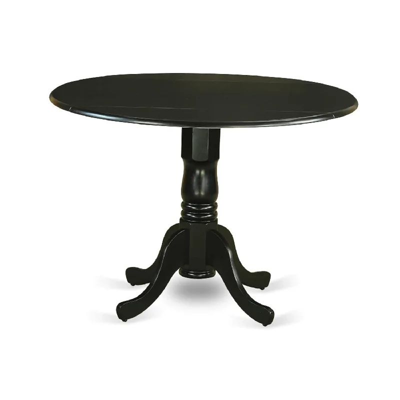 Dlt-Blk-Tp Dublin Modern Kitchen Table - A Round Dining Table Top With Droplea