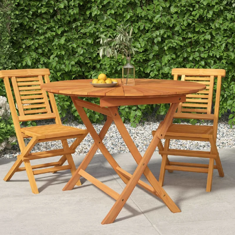 Dining Table Outdoor Folding Patio Table for Porch Yard Solid Wood Teak