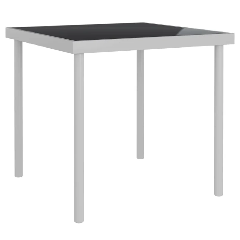 Patio Dining Table Glass and Steel Furniture Anthracite/Light Gray