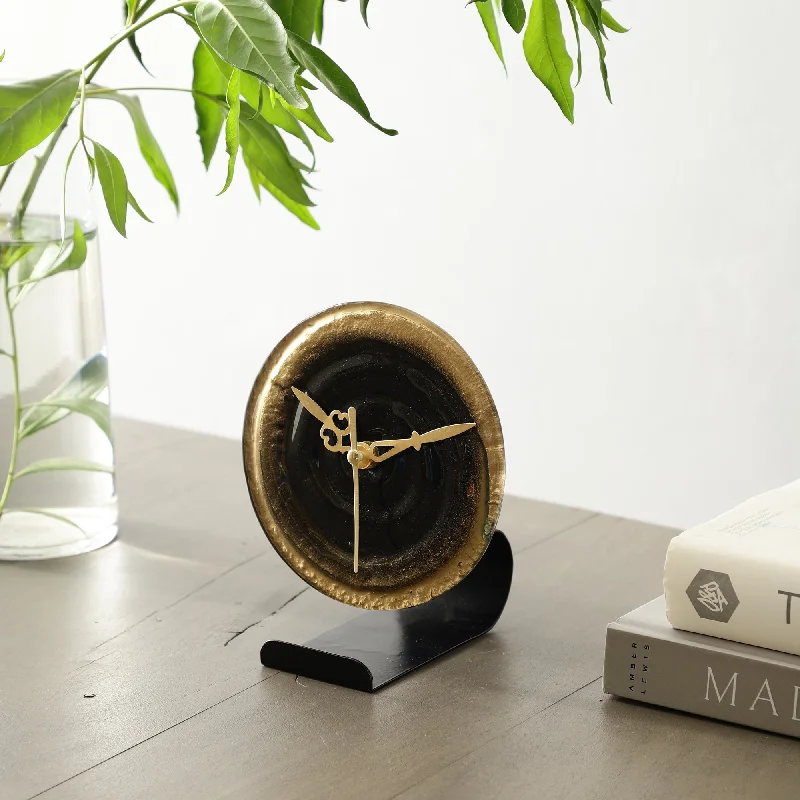 Peirre Glass Embossed Table Clock