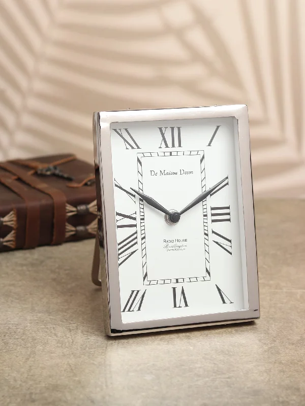 Framed Table Clock Silver