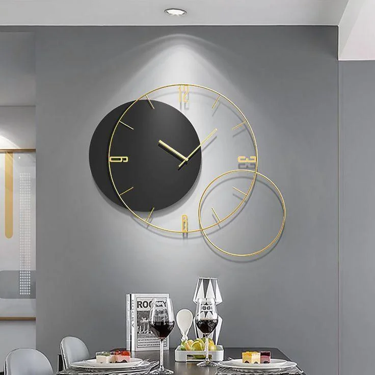 Long state Balck minimalist wall clock