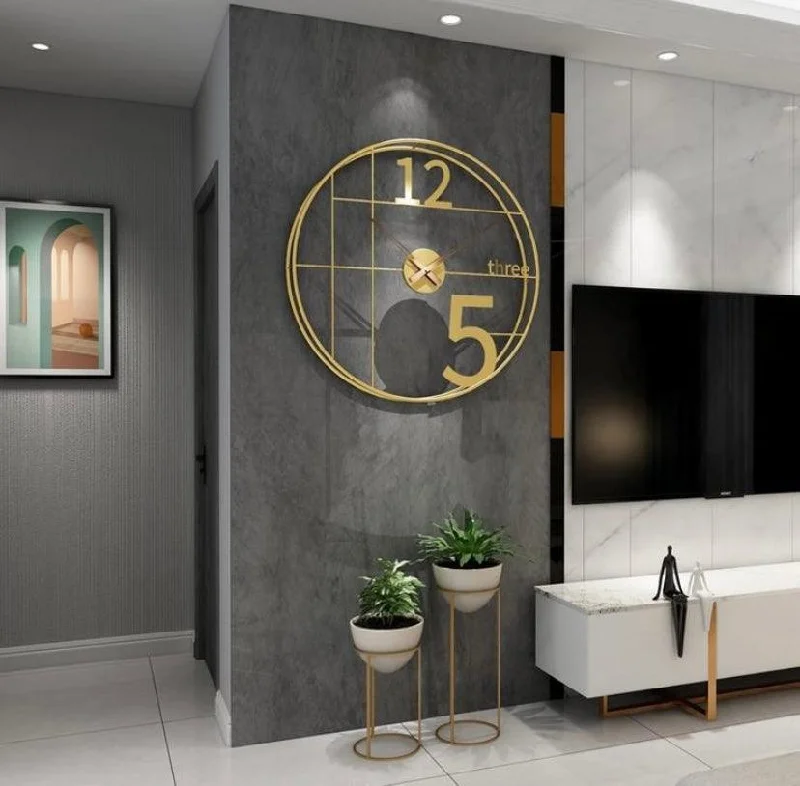 Natural Black Wall clock roman