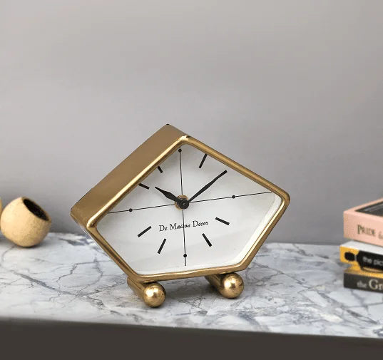 Penta Time Gold Table Clock