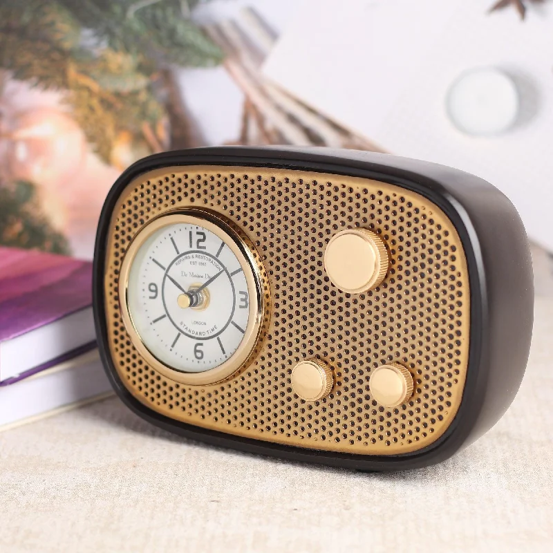 Radio Wave Table Clock in Black Frame